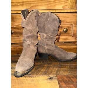 Double-H Boot Company Ladies Slouch DH5201 Brown Cowboy Boots Size 7M USA Made